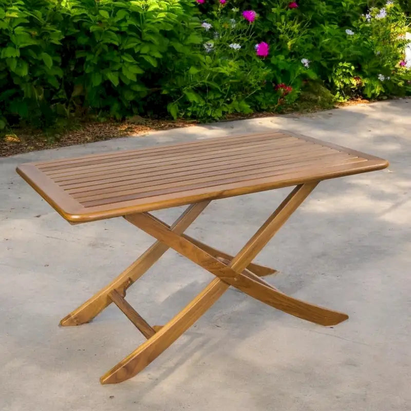 HomeRoots 43 Table de pique-nique pliante extérieure en bois massif marron
