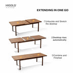 HIGOLD Carlo Ensemble de salle à manger d'extérieur 9 pièces avec trou pour parasol - 8 places