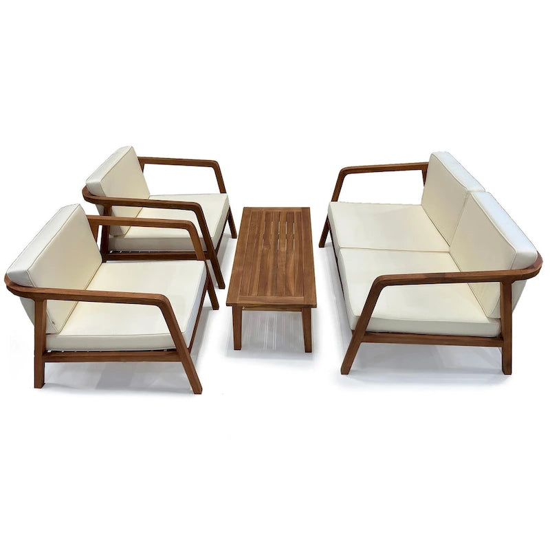 Ensemble de jardin en teck Sumatra LuXeo - 4 personnes