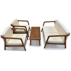 Ensemble de jardin en teck Sumatra LuXeo - 4 personnes