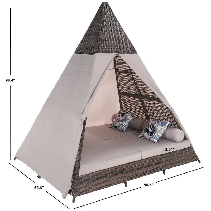 SAFAVIEH Lit de repos d'extérieur Bongo - 91Lx65Px98H