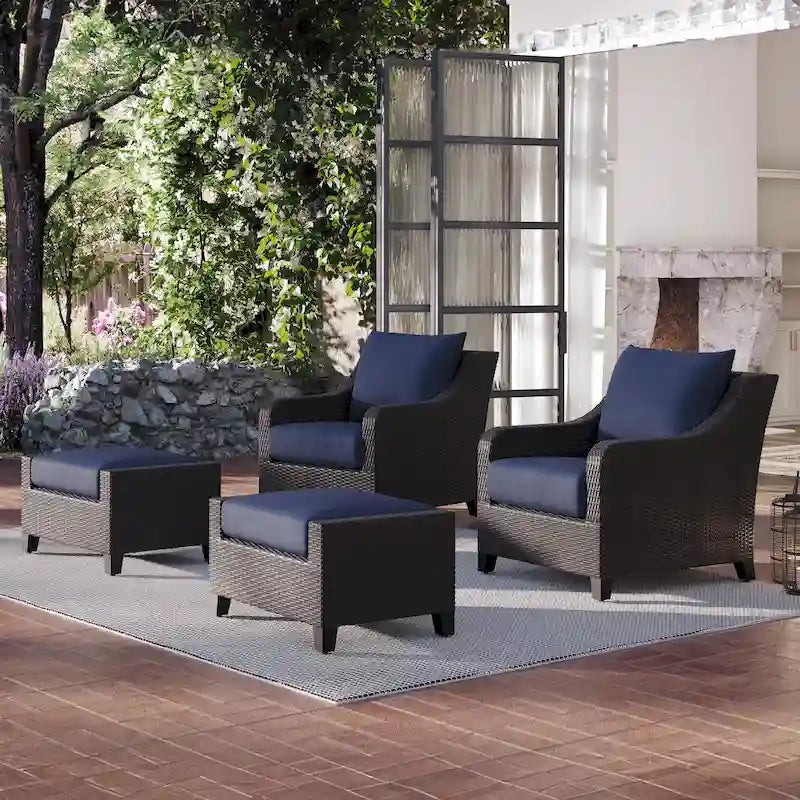 Ensemble de 4 fauteuils et poufs d'extérieur Skye New Classic Furniture