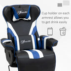 Chaise de jeu vidéo Vinsetto Racing avec dossier inclinable et repose-pieds, appuie-tête et porte-gobelet