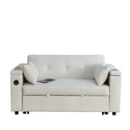 Canapé convertible 54 pouces avec lit gigogne, double assise, fonction relax