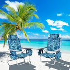 Lot de 4 chaises de plage pliantes de randonnée Costway, 5 positions d'extérieur - Voir détails