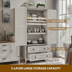 64 Armoire de cuisine haute avec 2 tiroirs et portes