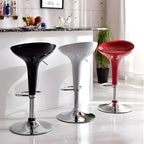 Tabouret de bar pivotant en plastique chromé réglable en hauteur