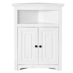 Meuble d'angle 32 avec 2 portes et étagères réglables pour rangement domestique - 25,4 x 12,8 x 33,3 po