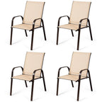 Costway Lot de 4 chaises de jardin et de terrasse avec accoudoirs – Voir détails