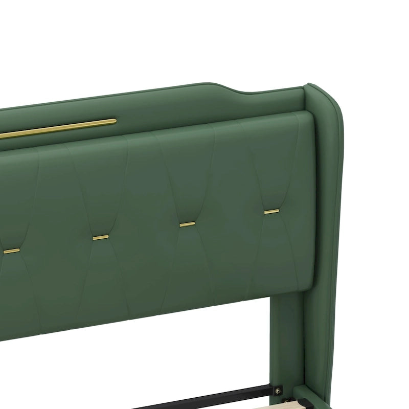 Lit rembourré moderne en cuir PU Uphou par Christopher Knight Home