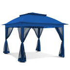 Cozywor Tonnelle escamotable en acier de 3,35 m x 3,35 m avec moustiquaire