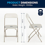 Chaise pliante en plastique – Lot de 10 – Capacité de poids de 295 kg – Chaise d'événement