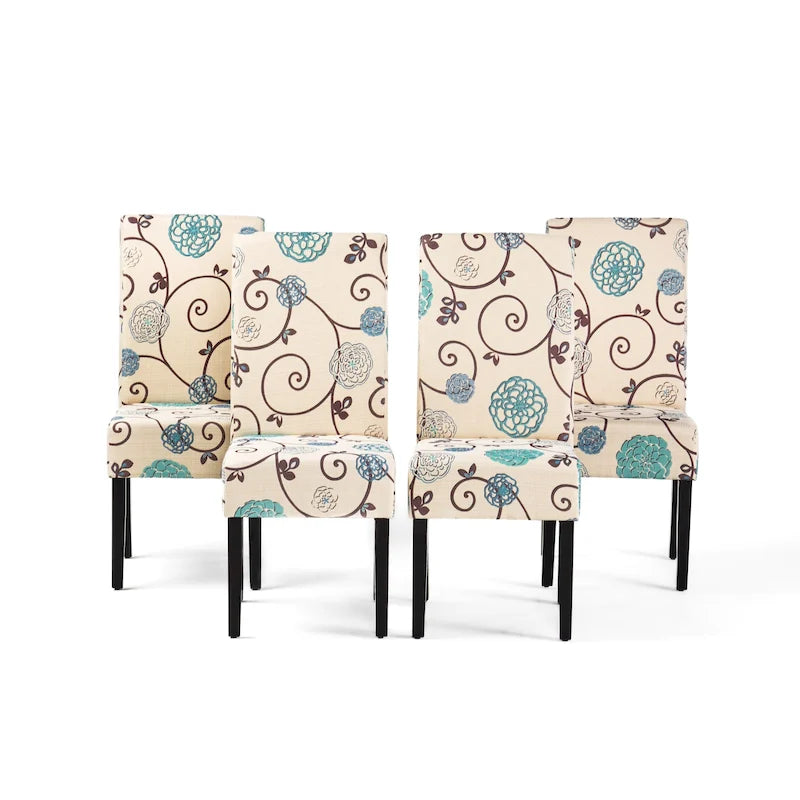 Chaises de salle à manger tapissées à motifs Pertica (lot de 4) par Christopher Knight Home