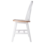 Ensemble de 2 chaises Windsor, naturel et blanc