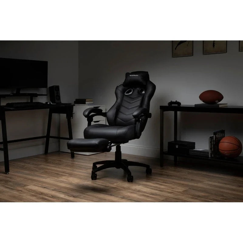 Chaise de jeu RESPAWN 110 Pro - Chaise de jeu avec repose-pieds, chaise de bureau ergonomique