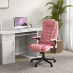 Chaise de bureau de massage vibrante à dossier haut HOMCOM avec 6 points de vibration, chaise d'ordinateur inclinable et chauffante en cuir PU