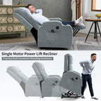 Fauteuil inclinable releveur électrique Lazy Boy, fauteuil de massage moderne à moteur unique avec chauffage lombaire, port de chargement USB, porte-gobelets