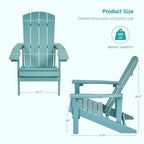 Chaises Adirondack d'extérieur en bois résistantes aux intempéries Bonosuki - Lot de 4