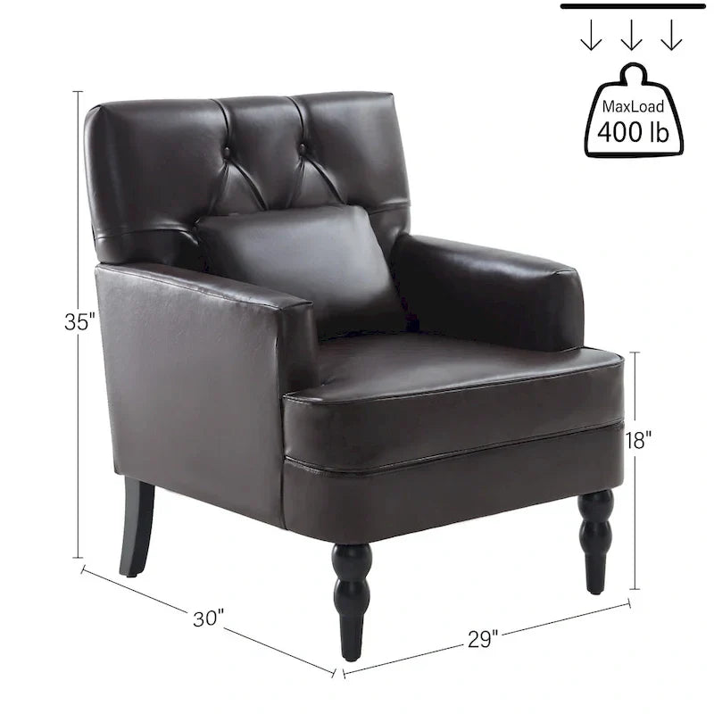 Lot de 2 fauteuils rembourrés avec boutons touffetés et oreiller lombaire beige/gris/bleu clair