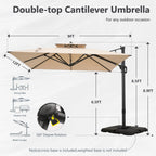 MAISON ARTS Parasol déporté hydraulique automatique 3,6 m avec mât en aluminium et rotation à 360 degrés