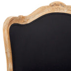 Fauteuil à oreilles Safavieh Couture Kali en chêne et lin naturel - 34 larg. x 34 prof. x 40 haut.