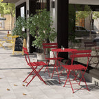 Ensemble bistrot pliant en métal 3 pièces, salon de conversation intérieur/extérieur résistant aux intempéries pour patio, cour, jardin