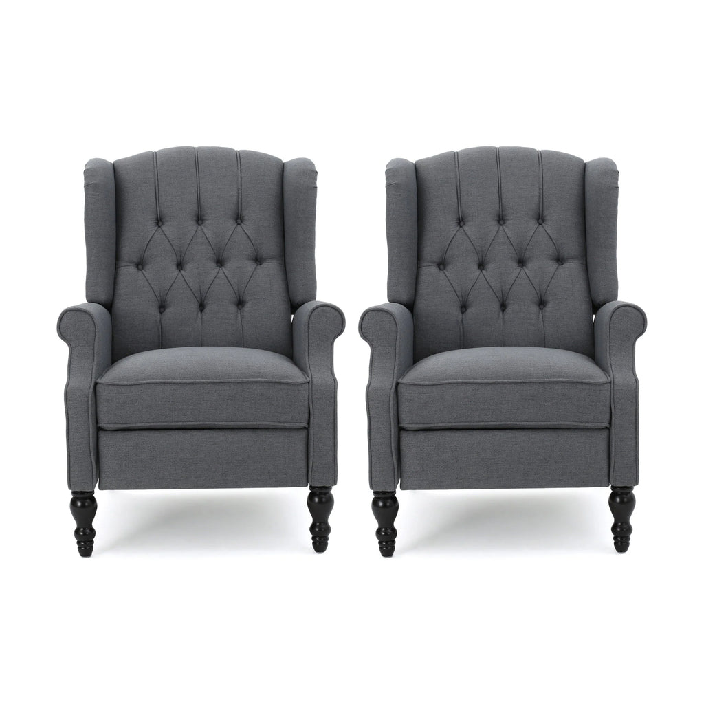 Fauteuils inclinables en tissu touffeté Walter (lot de 2) par Christopher Knight Home