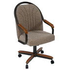 Chaise pivotante et inclinable à roulettes avec coussin pour salle à manger décontractée