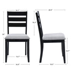 Lot de 4 chaises de salle à manger en bois à dossier à lattes