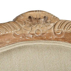 Fauteuil à oreilles Safavieh Couture Kali en chêne et lin naturel - 34 larg. x 34 prof. x 40 haut.