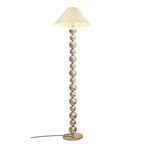 Lampadaire moderne décoratif à boules superposées avec abat-jour en tissu