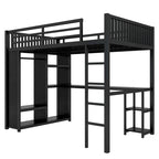 Lit mezzanine taille XL avec armoire intégrée