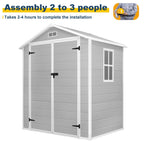 Abri de jardin en résine toutes saisons avec plancher, 1,8 m x 1,2 m/1,8 m x 2,4 m/2,4 m x 1,8 m/2,4 m x 3 m, Spire Tool Shed