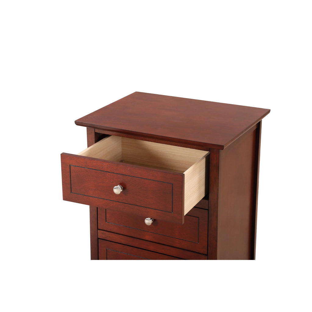 Table de chevet Daniel de style transitionnel en bois, à 3 tiroirs