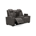 Signature Design by Ashley HyllMont – Causeuse inclinable électrique grise avec console – 71,75 po L x 39 po P x 44 po H