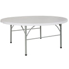 Table pliante ronde en plastique de 1,80 m avec poignée