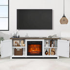 Meuble console de 147 cm avec foyer électrique pour téléviseurs jusqu'à 65 pouces